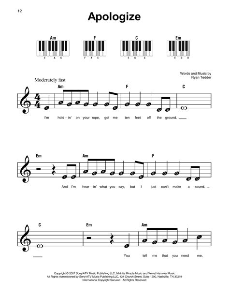 Apologise piano chords  Minimum required purchase quantity for these notes is 1